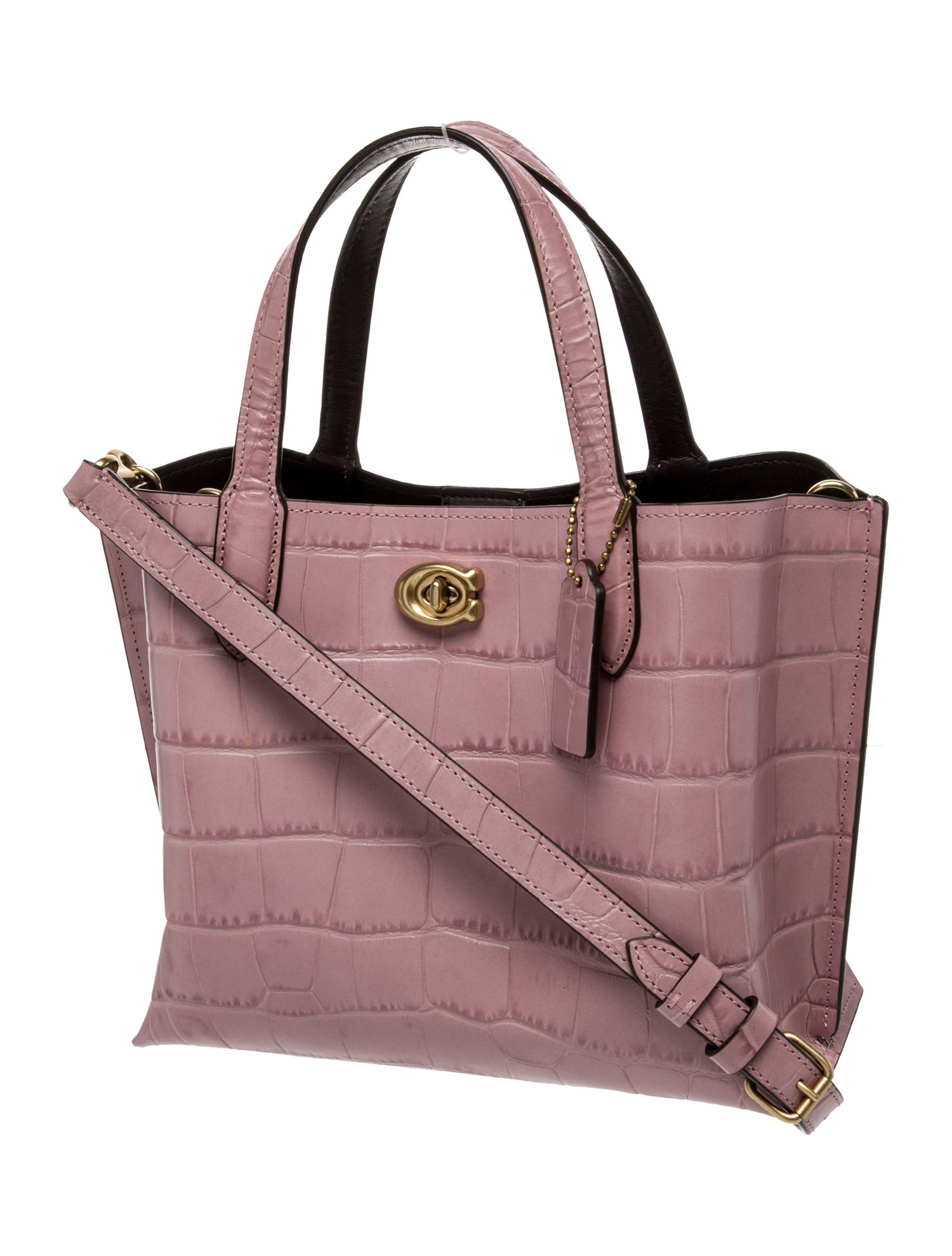 Coach Embossed Leather Top Handle Bag